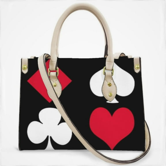 Playing Card Suits Inverted Cross Body Bags For Women Small Leather Female Handbags Fashion Top-Handle Totes
