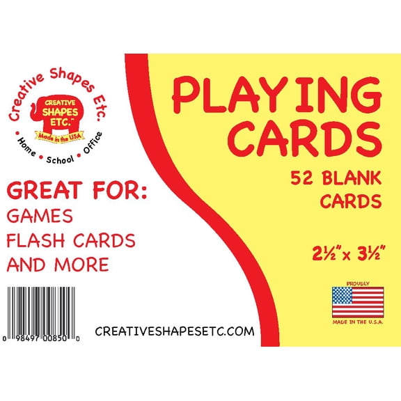 Playing Cards - 2.5" x 3.5" Blank White