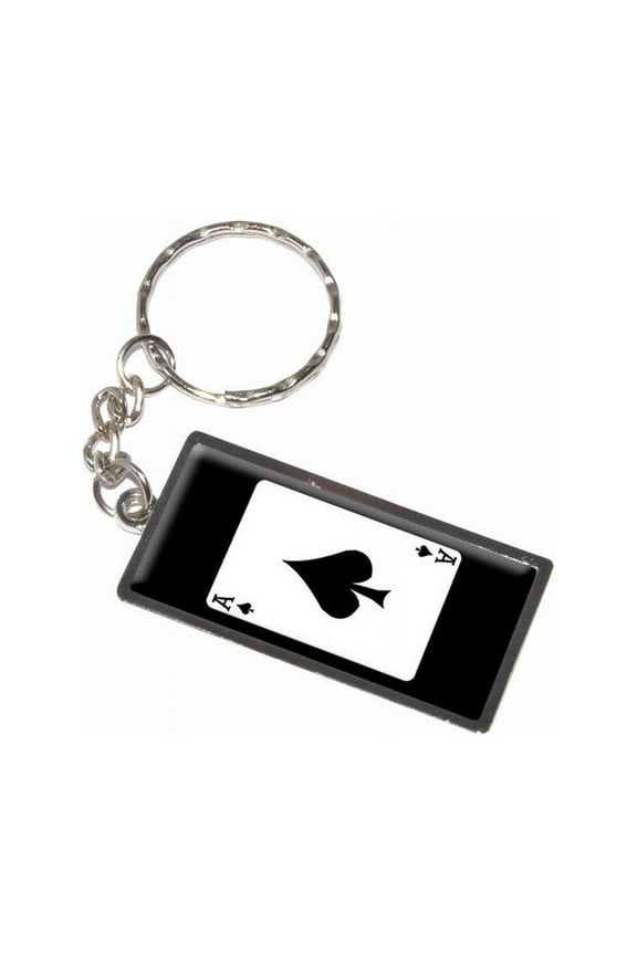 Playing Cards Ace Of Spades Poker Keychain Key Chain Ring