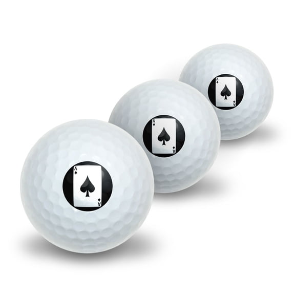 Playing Cards Ace of Spades Novelty Golf Balls 3 Pack
