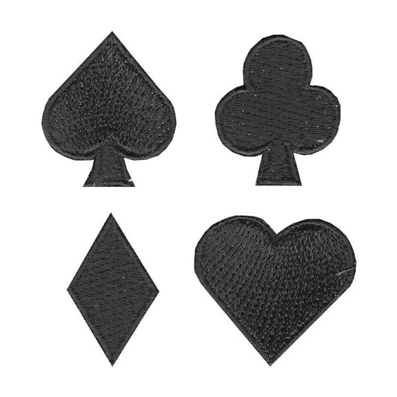 Playing Cards Black Suits Set Iron On Applique Patch