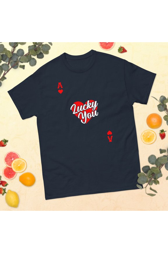 Playing Cards Costume - Ace Hearts Card - Ace Card Graphic classic tee (Navy, S)