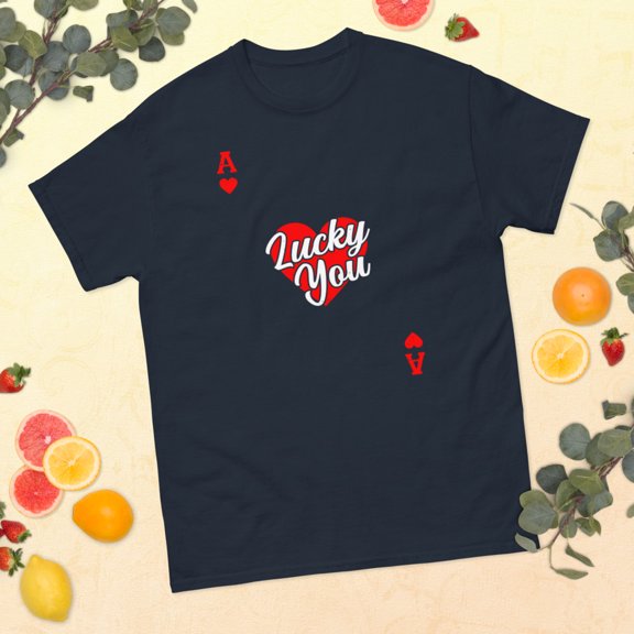 Playing Cards Costume - Ace Hearts Card - Ace Card Graphic classic tee (Navy, XL)