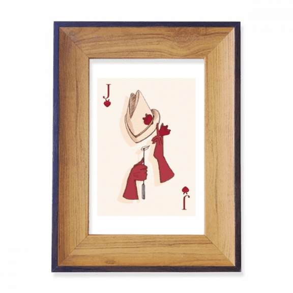 Playing Cards Heart J Pattern Photo Frame Exhibition Display Art Desktop Painting