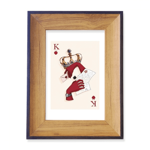 Playing Cards Heart K Pattern Photo Frame Exhibition Display Art Desktop Painting