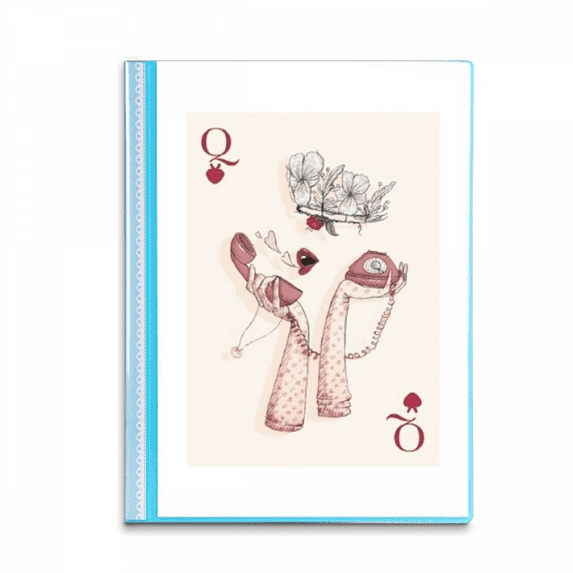 Playing Cards Heart Q Pattern Book Sheet Protectors Portfolio Binder Folder