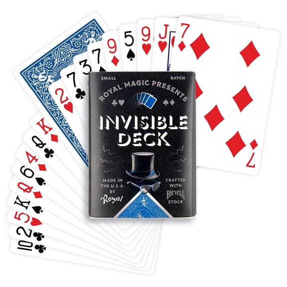 Playing Cards Invisible Deck of Cards Trick Made with Bicycle Playing Cards, Magic Card Trick for Beginners & Pros, Includes Special Bicycle Cards & Instructions (Blue)