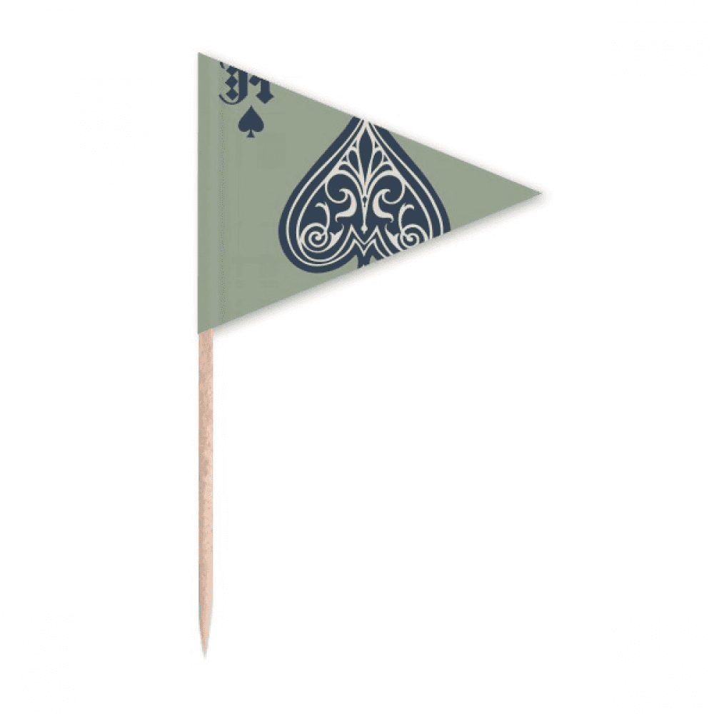 Playing Cards Pattern Gambling Utensils Toothpick Triangle Cupcake ...