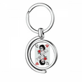thumbnail image 1 of Playing Cards Q Illustration Pattern Rotating Keychain Metal Keyring Holder, 1 of 2