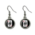 thumbnail image 1 of Playing Cards Queen of Hearts Dangling Drop Earrings, 1 of 1