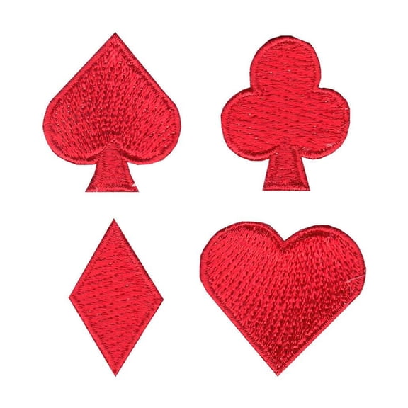 Playing Cards Red Suits Set Iron On Applique Patch
