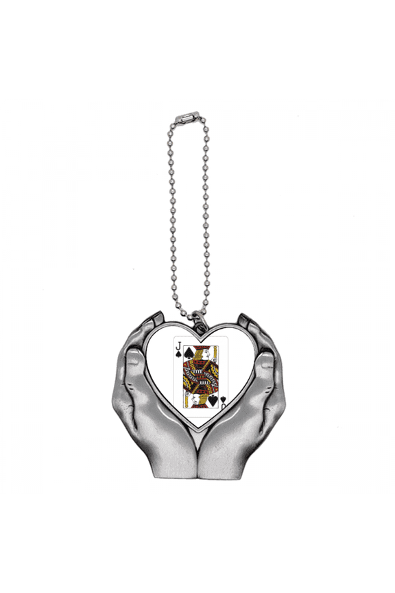 Playing Cards Spade J Pattern Car Keychain Heart Pendant Ornament Charm