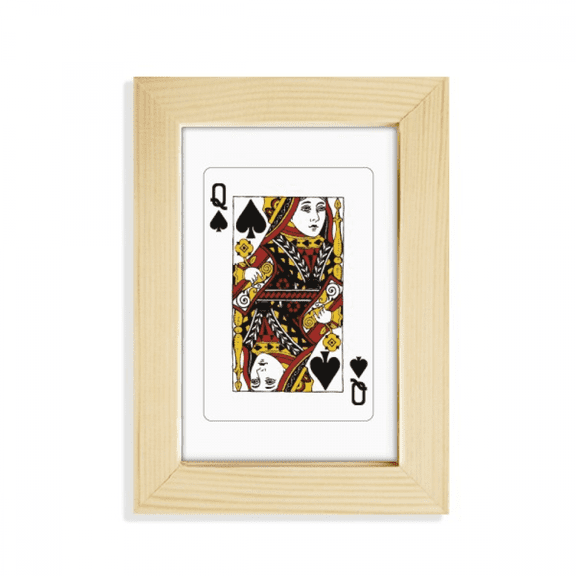 Playing Cards Spade Q Pattern Desktop Display Photo Frame Picture Art Painting 5x7 inch