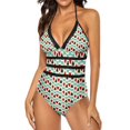 thumbnail image 1 of Playing Cards Swimsuit Four Card Suits Print One Piece Swimwear Push Up Modern Bathing Suit Beach Pattern Bodysuit, 1 of 5