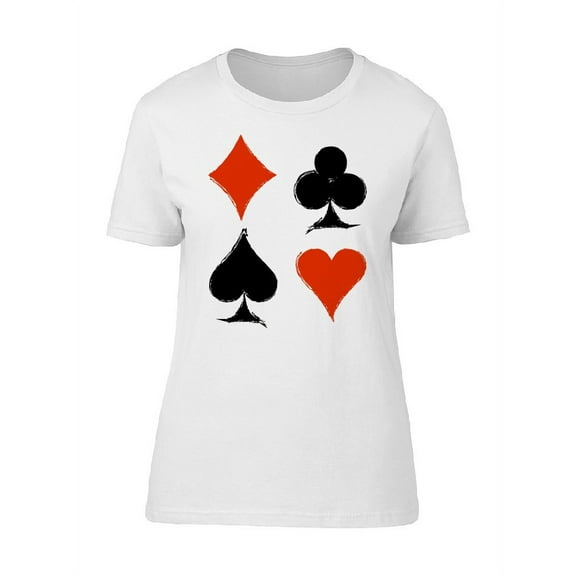 Playing Cards Symbols T-Shirt Women -Image by Shutterstock, Female x-Large