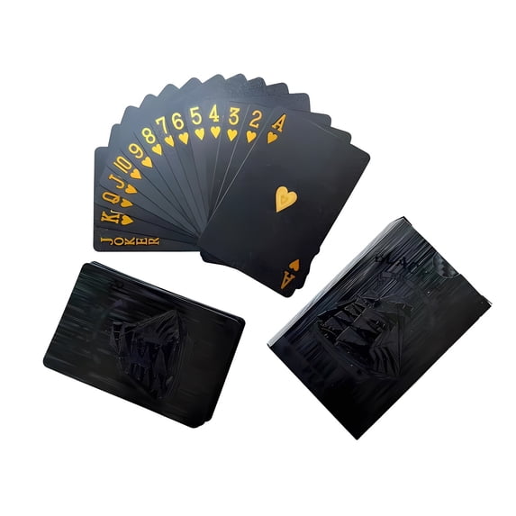Playing Cards, Vibrant Black Geometric Poker Deck, High Saturation Waterproof Interface, Professional Interaction Model for Modern Desktop Gaming