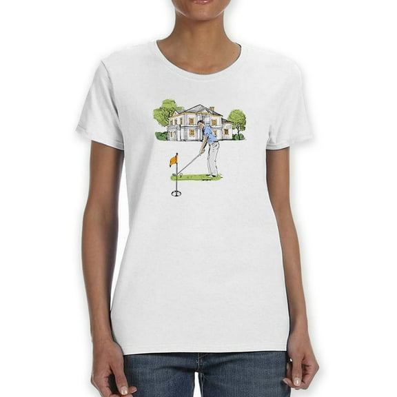 Playing Golf. Women T-Shirt, Female 4X-Large