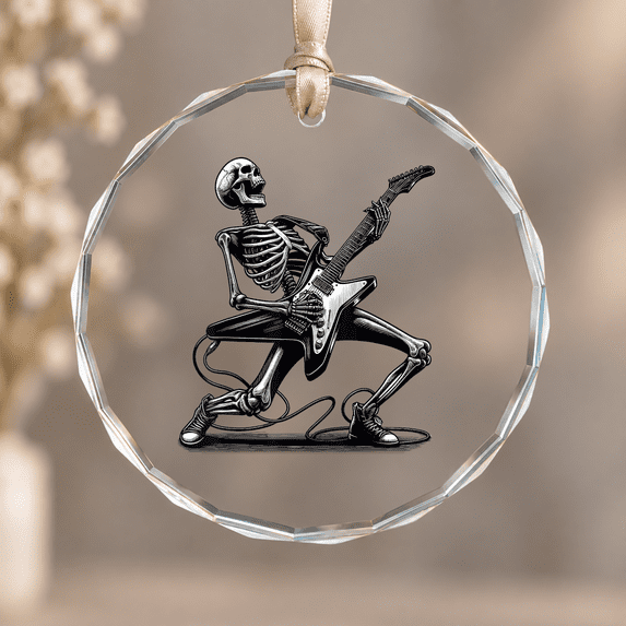 Fans Consert Playing Guitar Christmas Ornament, Concert Fan Holiday Keepsake, Circle ...