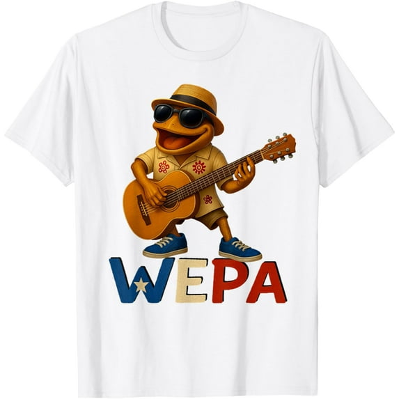 Playing Guitar Coqui Boricua Puerto Rico Wepa Taino African T-Shirt