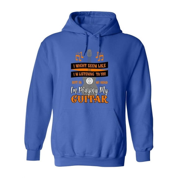 Playing Guitar In My Head Hoodie Women -SPIdeals Designs, Female x-Large