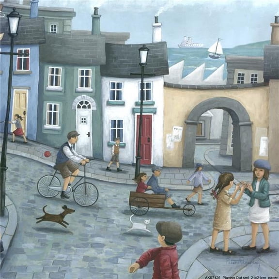 Playing Out Poster Print by Peter Adderley - 12 x 12