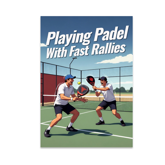 Playing Padel With Fast Rallies - Padel Sport Enthusiast - 13x19 Poster Print