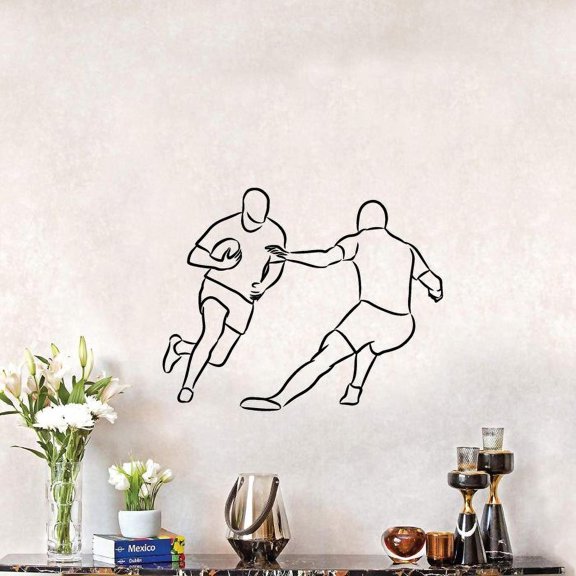 Playing Rugby Sports Rugby Quote Wall Sticker Room Vinyl Wall Art Decals Sport Activities/ Rugby Fitness Inspiration Training Home Gym Vinyl Stickers Motivational Wall Art Decoration Size (8x10 inch)