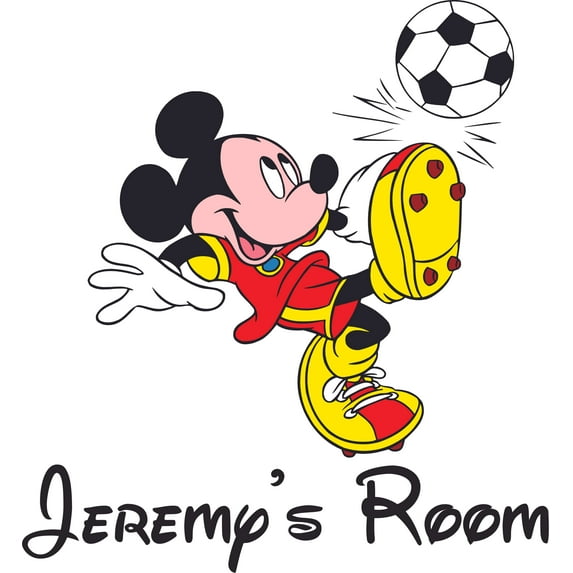 Playing Soccer Decal Childrens Wall Decal - Custom Vinyl Wall Art - Personalized Name - Baby Girls Boys Kids - Nursery Wall Decal Room Decals Wall Stickers Decorations Size (40x40 inch)