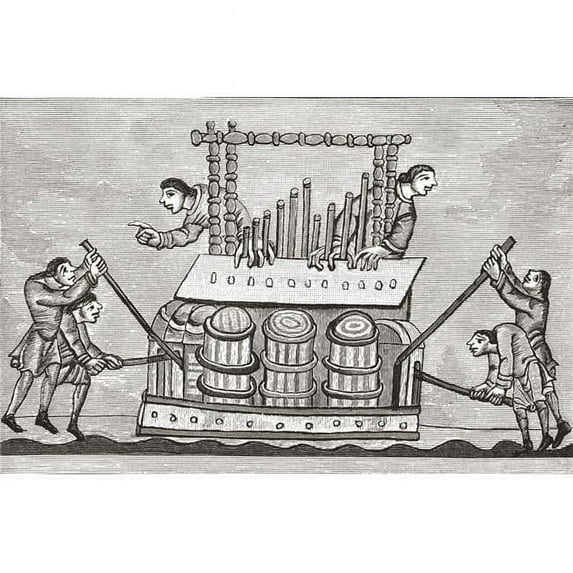Playing The Organ Ad 1130 - 1174 From The Book Short History of The English People by J.R. Green Published London 1893 Poster Print, 36 x 22 - Large