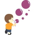 thumbnail image 1 of Playing Toys Blowing Bubbles Fun Decors Wall Sticker Art Design Decal for Girls Boys Kids Room Bedroom Nursery Kindergarten House Fun Home Decor Stickers Wall Art Vinyl Decoration (40x20 inch), 1 of 1