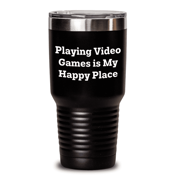 Playing Video Games Enthusiast's Happy Place Funny Tumbler Gifts from Friends for Men, Perfect Graduation Unique Gifts