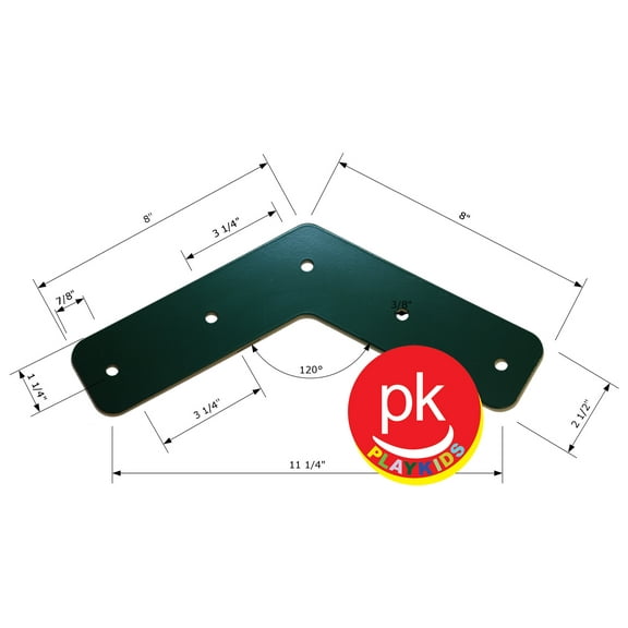 Playkids L Bracket 120 Swing Set Play Set Hardware Monkey Bar or Ladder Playground Jungle Gym.  Wood Roof 120 uses 40% on Wood