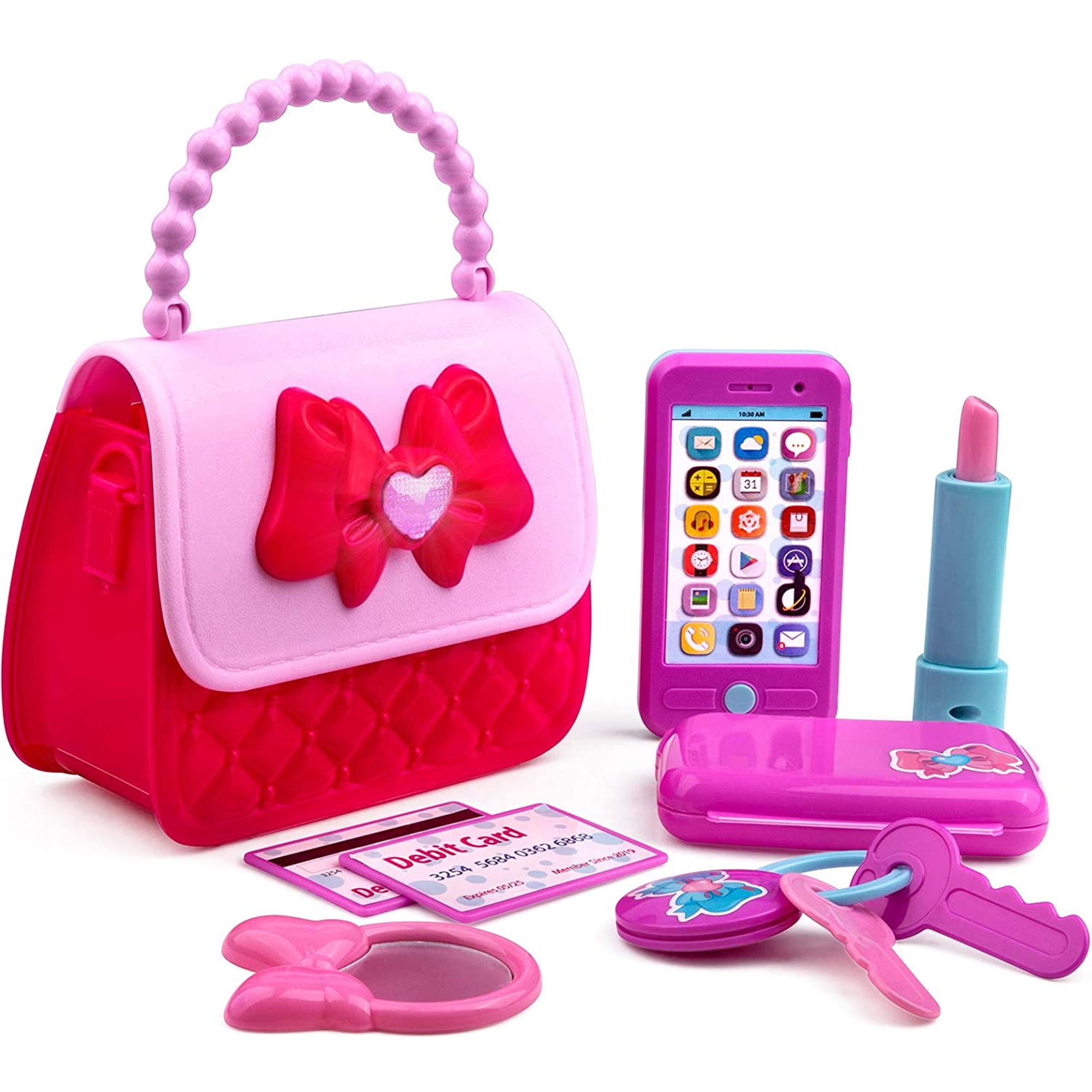 Playkidz Princess My First Purse Set 8 Piece Kids Play Accessories Pretend toy Cool Girl Includes Phone Bag Lights Sound 82f3e1fa bd45 4c68 b32f 09f06d74bc07.32b652190f4586516c6ac7c3a388ab54