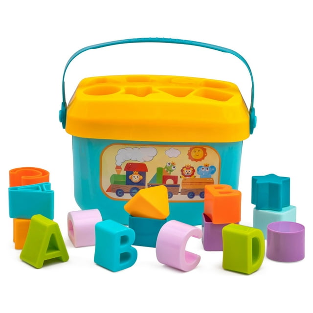Playkidz Shape Sorter Baby and Toddler Toy, ABC and Shape Pieces, Sorting Shape Game, Developmental Toy for Children 18 months+