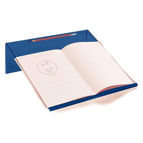 Playlearn Ergonomic Writing Slope, Fully Transparent, Extra Wide for Better Writing Posture, 20 Degree Angle, Anti Slip with - Educational & SEN Resource - (Blue)