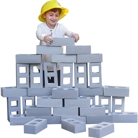 Playlearn Foam Cinder Blocks for Kids Construction Toy for Problem Solving Skills 20 Pieces