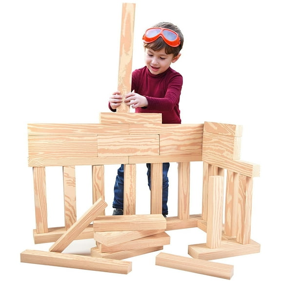 Playlearn Foam Wooden Blocks for Kids Construction Toy for Problem Solving Skills 24 Pieces