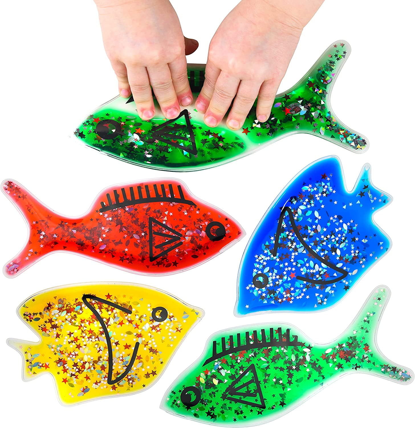 Playlearn Gel Filled Squishy Fish - Tactile Sensory Toy - 4 Shapes ...