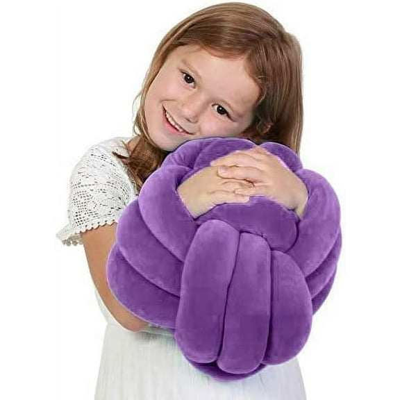 Playlearn Knot Ball Pillow for Children Calming Stress Relief Sensory Toy Knotted Pillow Lilac