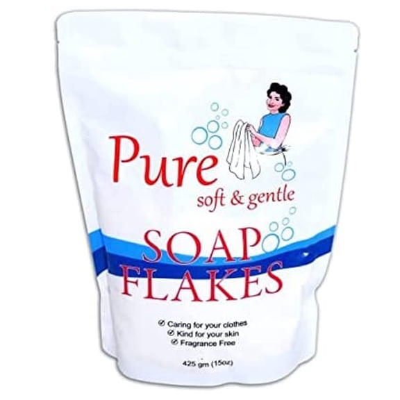 Playlearn Laundry Soap Flakes Soft & Gentle, Fragrance Free Detergent, Resealable Bag 15oz