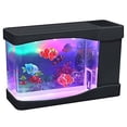 thumbnail image 1 of Playlearn Mini Aquarium Fake Fish Tank with LED Lights for Office and Home Decor, 1 of 5