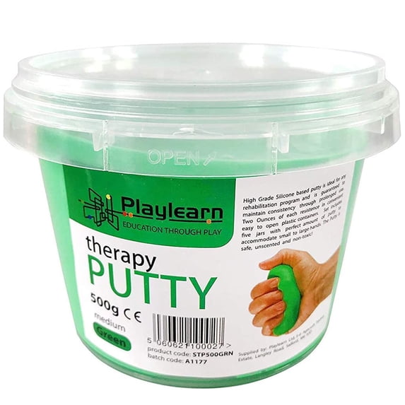 Playlearn Putty for Kids and Adults Occupational Therapy Fidget Toy Stress Reliever Firm Green 18 oz