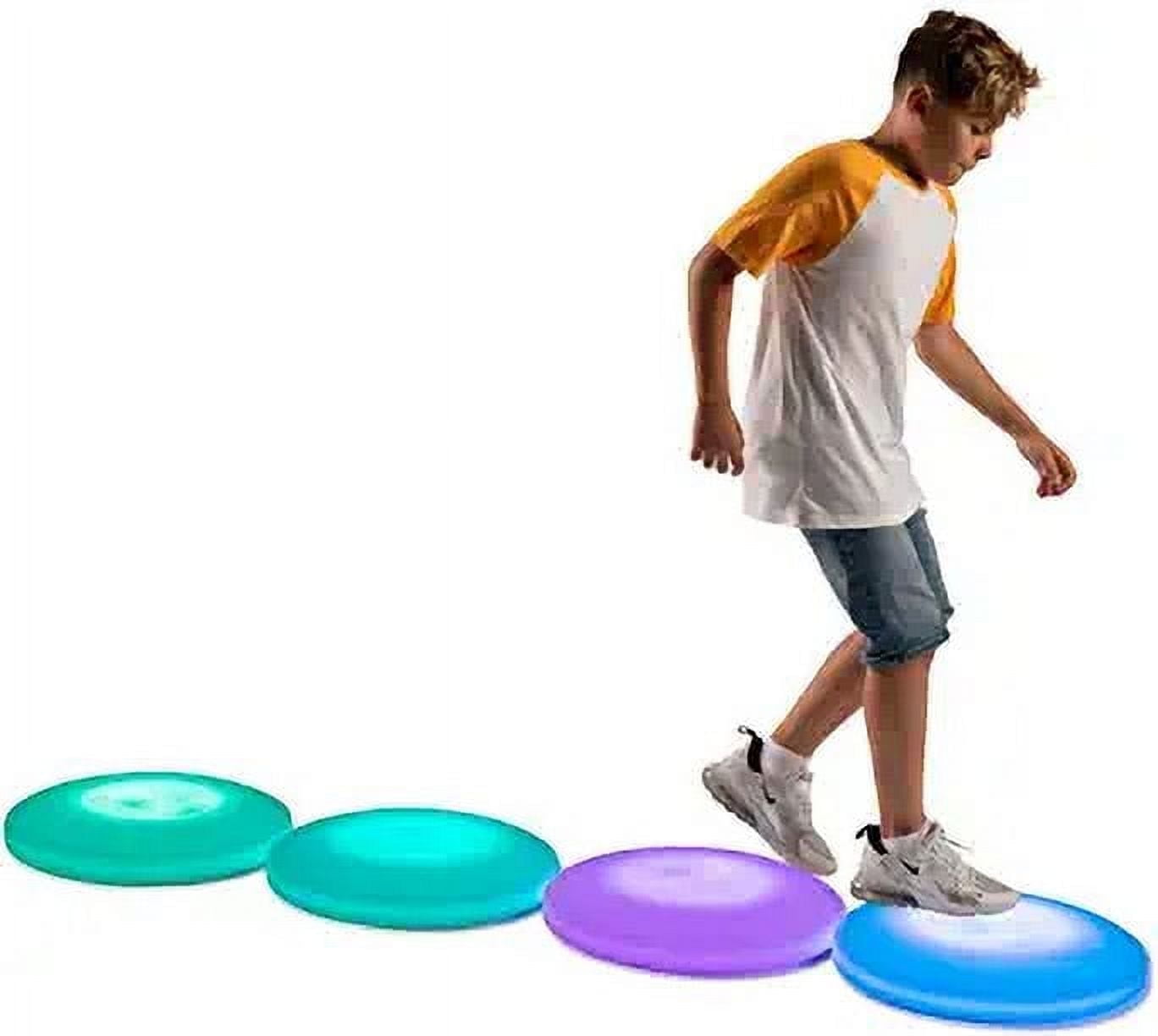 Playlearn USA Interactive Sensory Floor Tiles Round Lights Color Changing Rechargeable, 20 inch