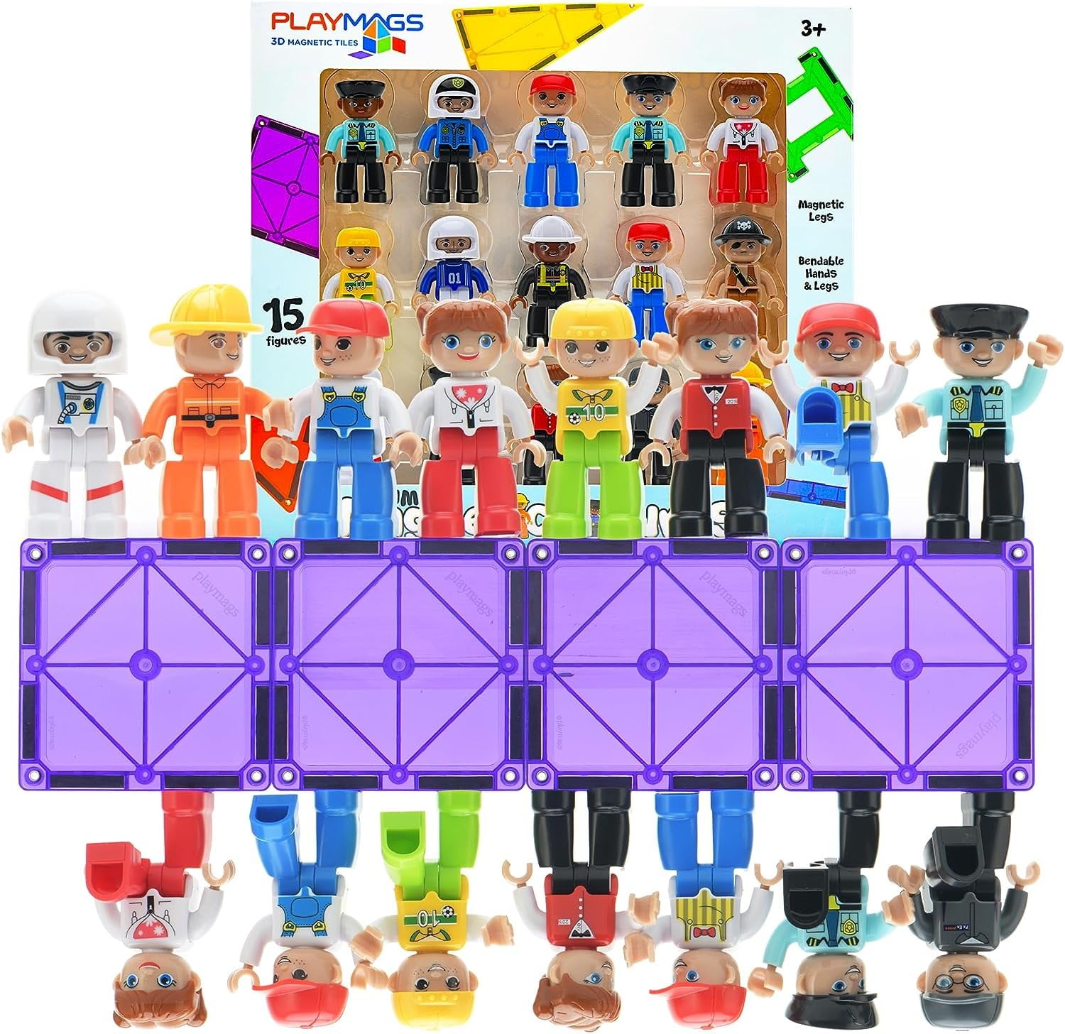 Playmags 3-inch Multicolor Magnetic Figures Community Set