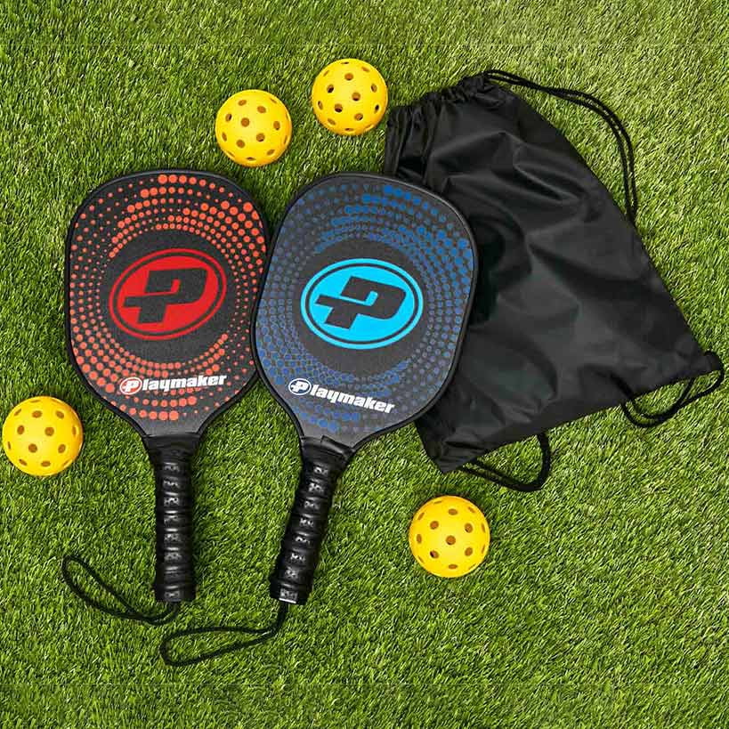Pickleball Paddel Set 2er – Graphit, Inkl. 4 Bälle, Retriever & Tasche – Komplettset Für Anfänger & Fortgeschrittene