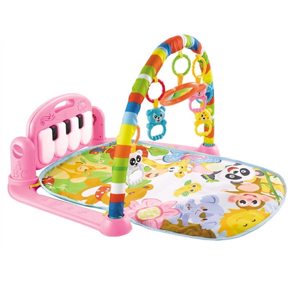 Playmat Kick and Play Piano Gym with Hanging Mirror Musical Activity Center Tummy Time Play Mat for Toddlers