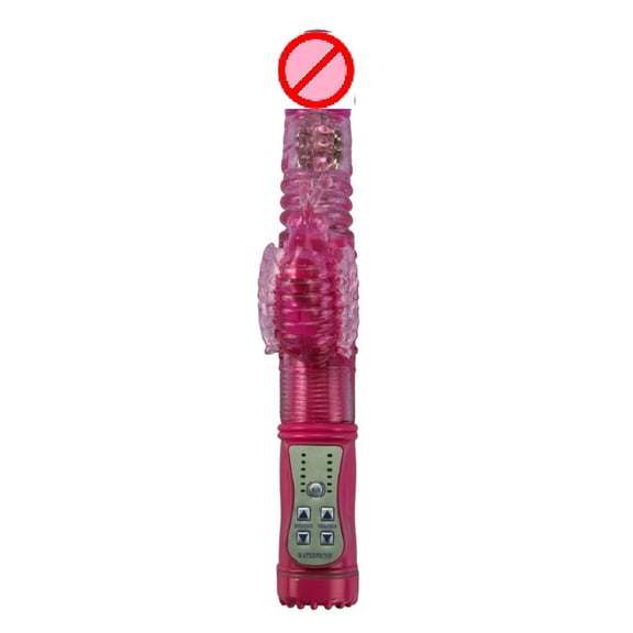 Playmate Multi-speed Rabbit Vibrator with Thrusting, Rotating beads and Clit Stimulator. Pink
