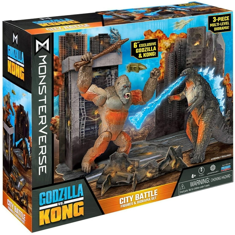 Playmates Godzilla Monsterverse City Battle Playset Figures Diorama Set Godzilla vs. Kong