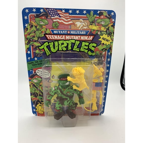 Playmates Raphael Raph the Green Teen Beret Teenage Mutant Ninja Turtles (TMNT) (Unpunched) Vintage Action Figure