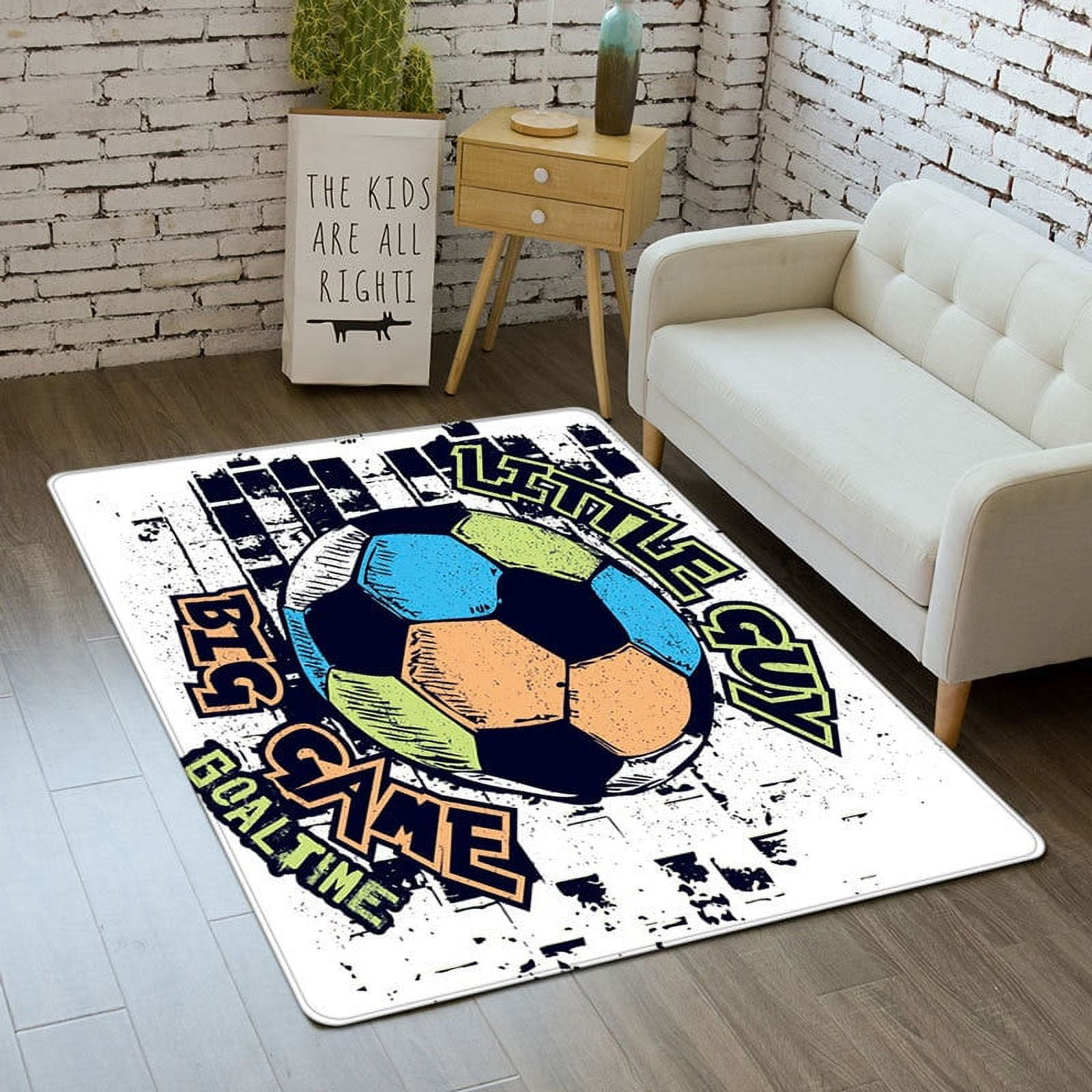 Playmats for Kids Soccer Boys Play Rug Carpet for Home Living Room